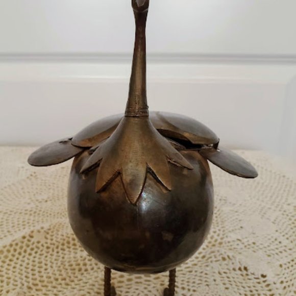 Peacock Shaped Brass Betel Nut Box - Picture 2 of 12